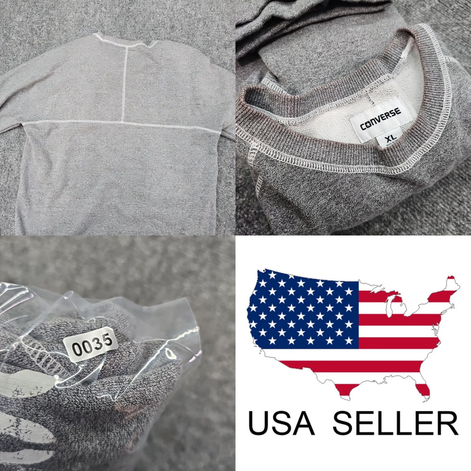 Converse Converse Shirt Men XL Grey Long Sleeve Sweatshirt Logo Over Stitch Pull Over Size US XL / EU 56 / 4 - 10 Thumbnail