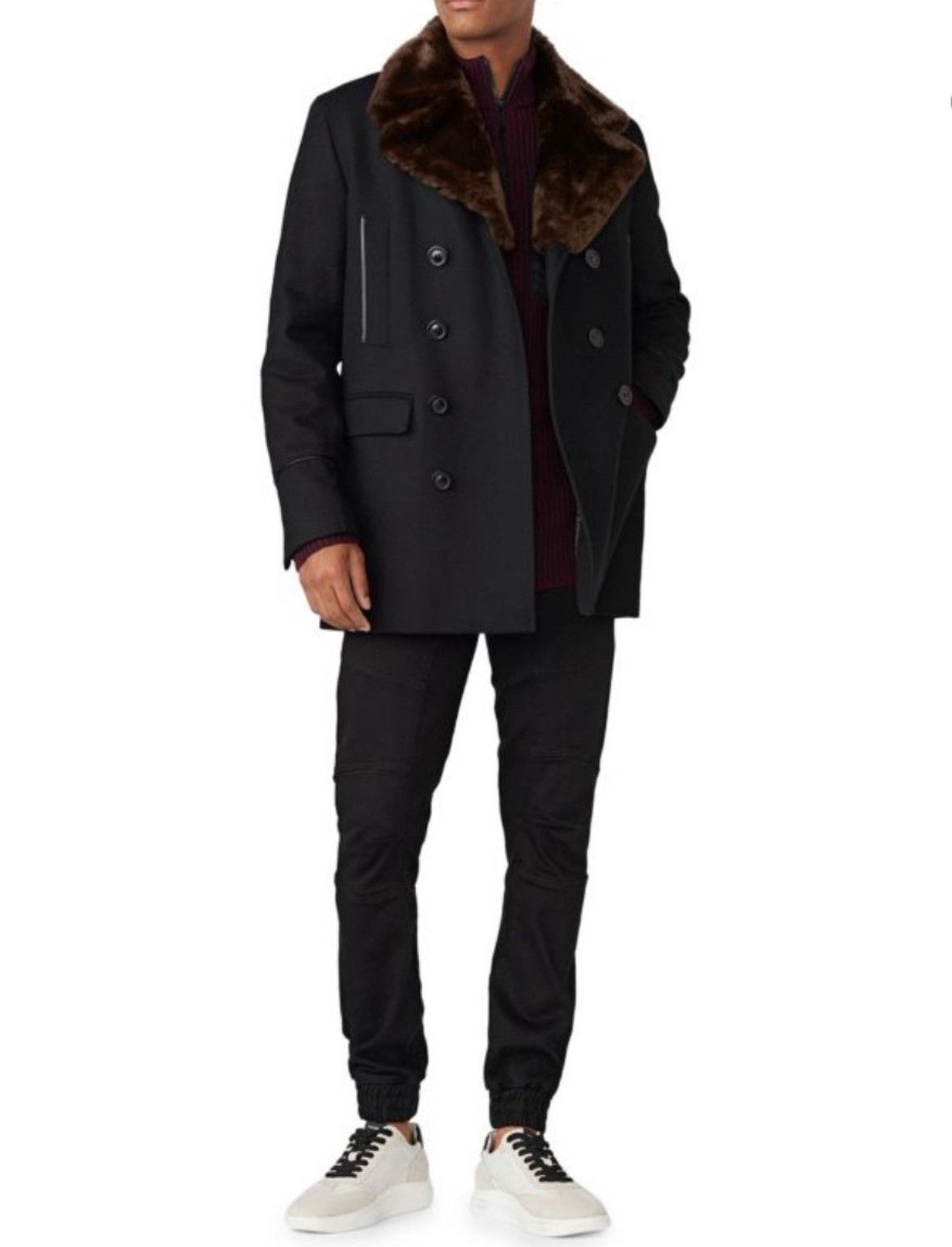 Karl Lagerfeld Karl Lagerfeld Faux Fur-Collar & Wool Peacoat, Men’s M Size US M / EU 48-50 / 2 - 4 Thumbnail