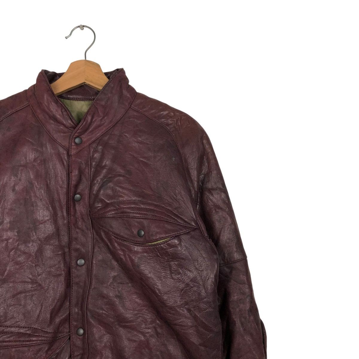 Japanese Brand 🔥VINTAGE BIKER LEATHER JACKET REVERSIBLE FOCARDI ITALY Size US M / EU 48-50 / 2 - 8 Thumbnail