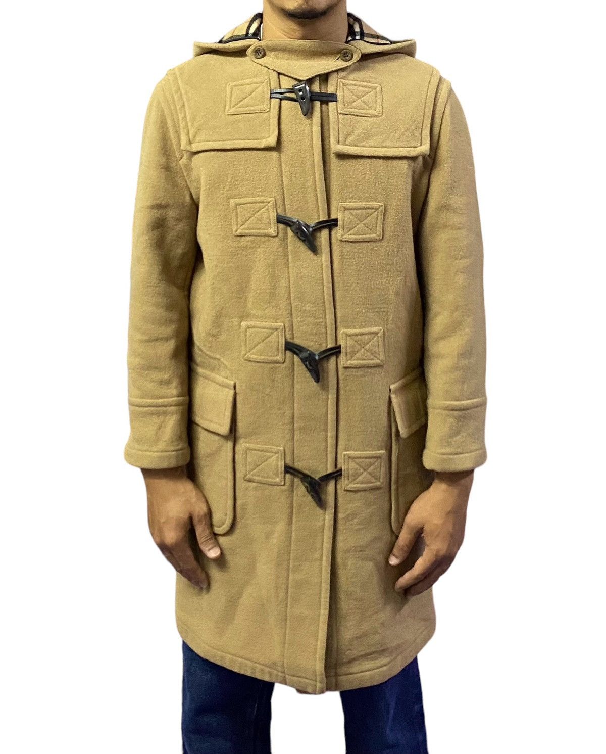 Burberry Burberrys Blue Laber Novacheck Wool Duffle Jacket Size US M / EU 48-50 / 2 - 3 Thumbnail