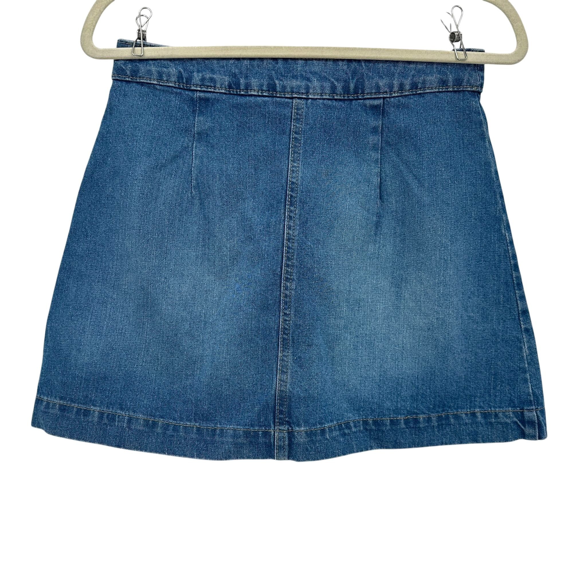 Divided NEW H&M Divided Womens 8 Skirt Denim Jean Mini Button Front Size 28" / US 6 / IT 42 - 2 Thumbnail