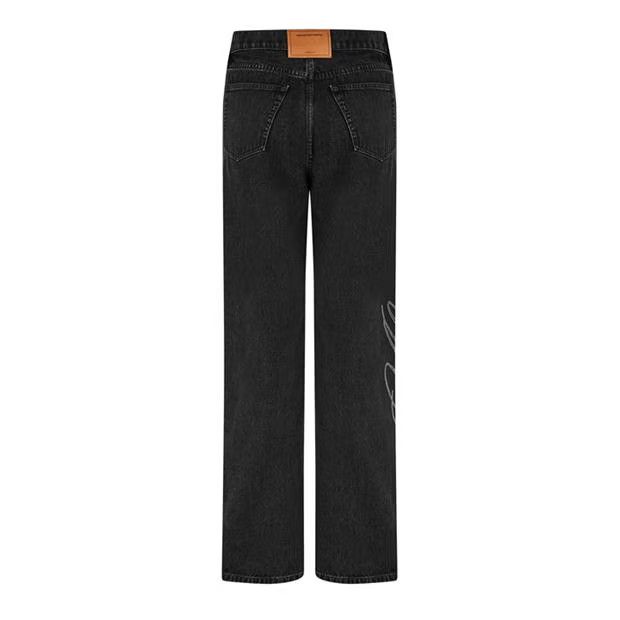Alexander Wang o1g2r1mq0824 Cryst Logo Jeans in Dark Grey Size 28" / US 6 / IT 42 - 2 Thumbnail