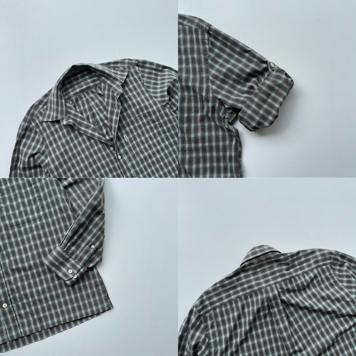 Barbour × Vintage Barbour Vintage Nylon Tartan Checked Pocket Button Ups Shirt Size US M / EU 48-50 / 2 - 5 Thumbnail