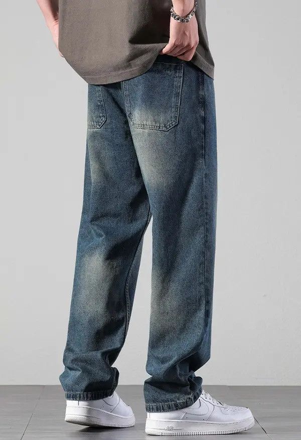 Japanese Brand Vintage straight washed all-match wide-leg jeans Size US 32 / EU 48 - 5 Thumbnail