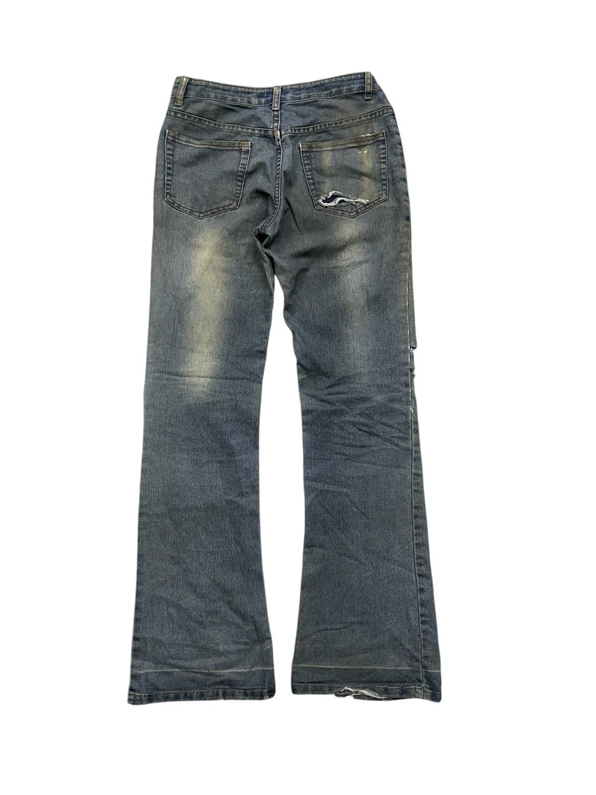 If Six Was Nine 2000s HOT BALLOONING FLARE DISTRESSED JEANS RARE DESIGN Size 26" / US 2 / IT 38 - 2 Thumbnail