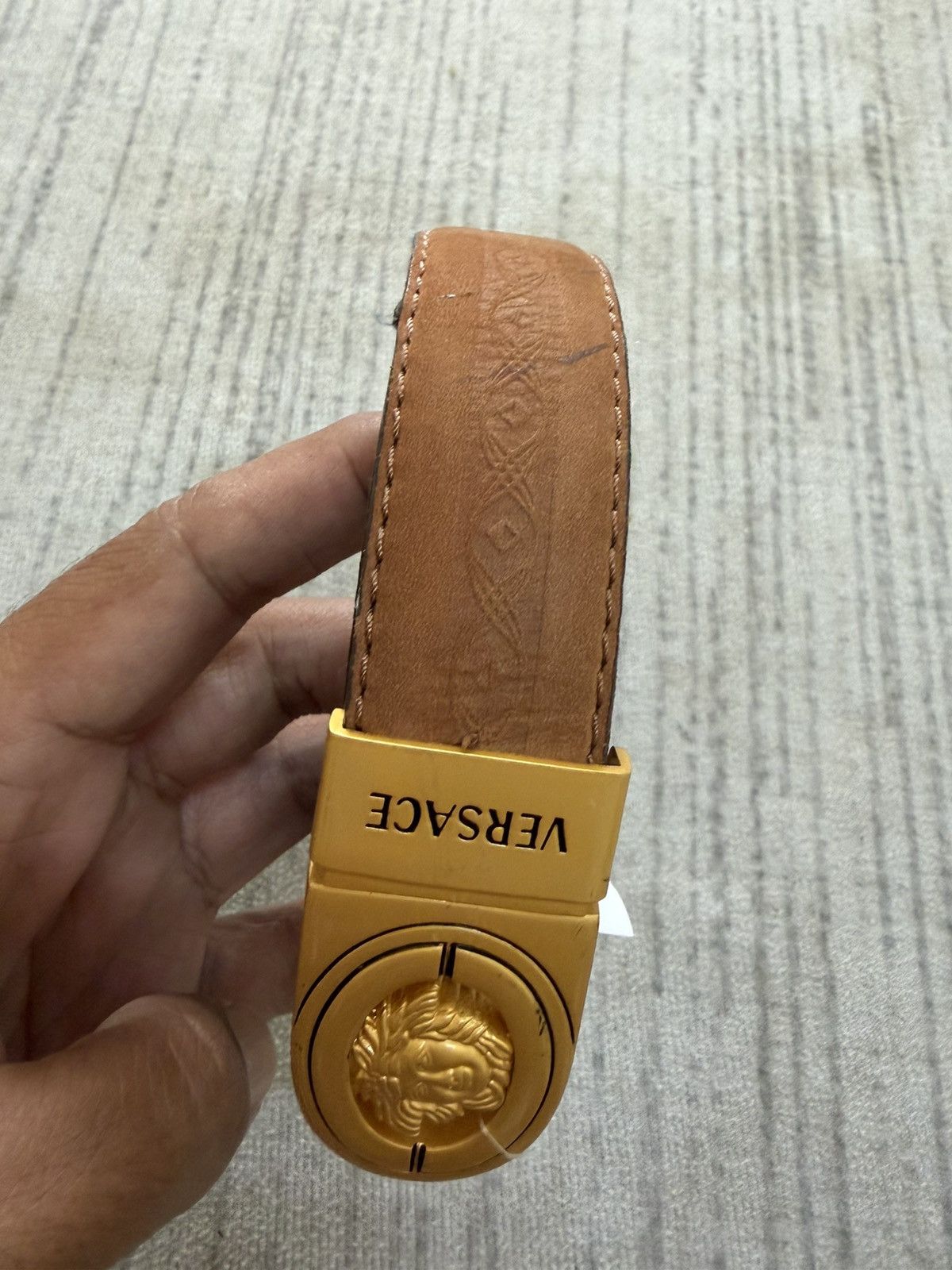 Versace Vintage 80s versace leather belt Size ONE SIZE - 3 Thumbnail