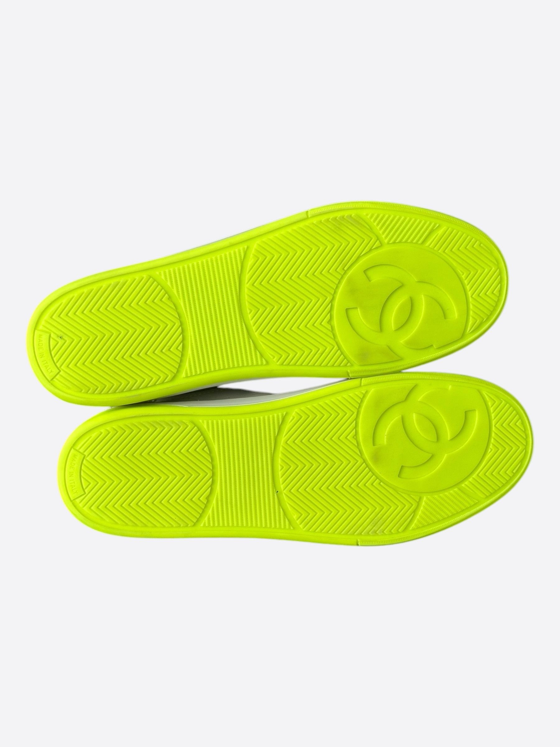 Chanel Chanel White & Yellow Logo Sneakers Size US 10 / EU 43 - 7 Thumbnail