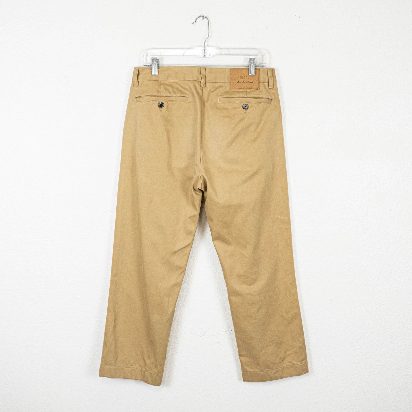 AMI AMI Alexandre Mattiussi Logo Patch Trousers Beige M short Size US 32 / EU 48 - 3 Thumbnail