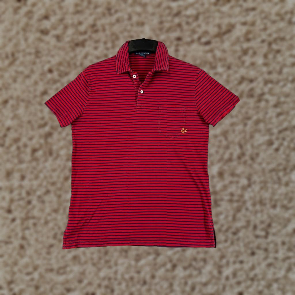 Polo Ralph Lauren VINTAGE Polo Ralph Lauren Shirt Mens Small Red Striped Anchor Logo Pocket Golf Golfer Size US S / EU 44-46 / 1 - 1 Thumbnail