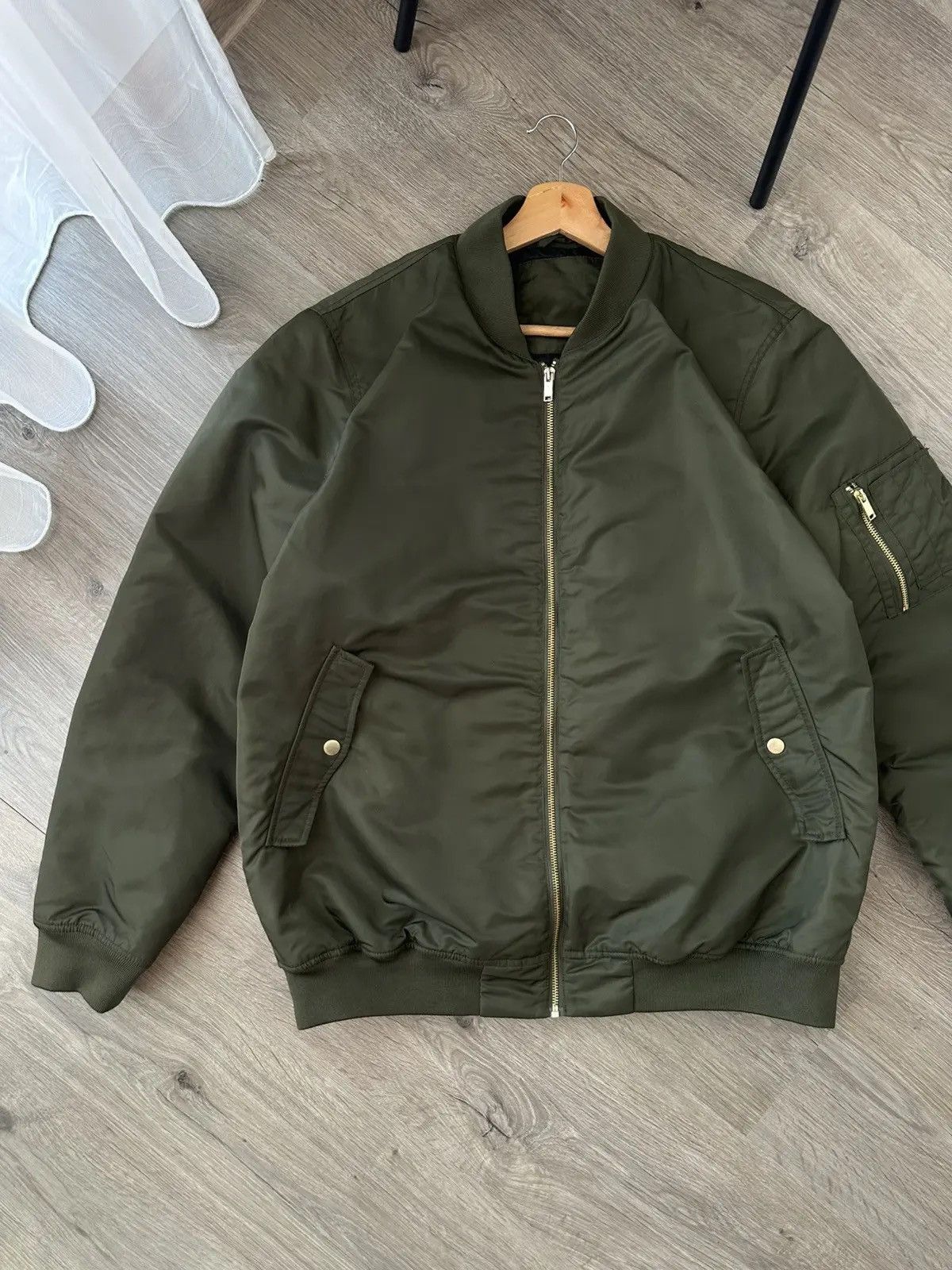 Diesel Vintage Bomber MA-1 Style Green Jacket Y2K Size US L / EU 52-54 / 3 - 3 Thumbnail