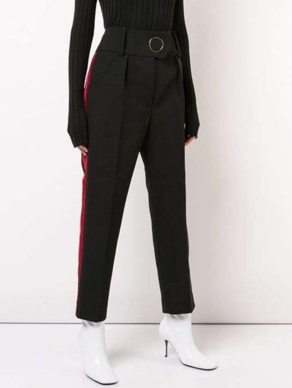 Petar Petrov Petar Petrov high waist wool pants with red stripe. Size 28" / US 6 / IT 42 - 1 Thumbnail