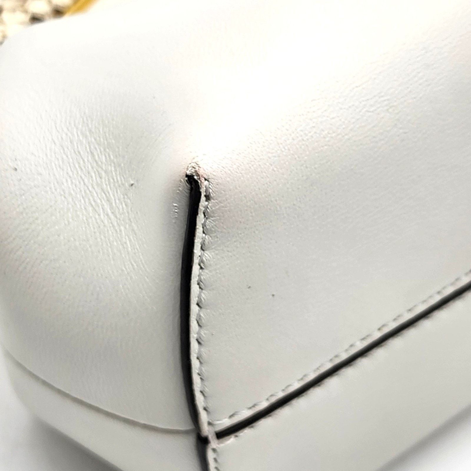 Fendi First Small White Leather Clutch Bag with Python Trim Size ONE SIZE - 7 Thumbnail