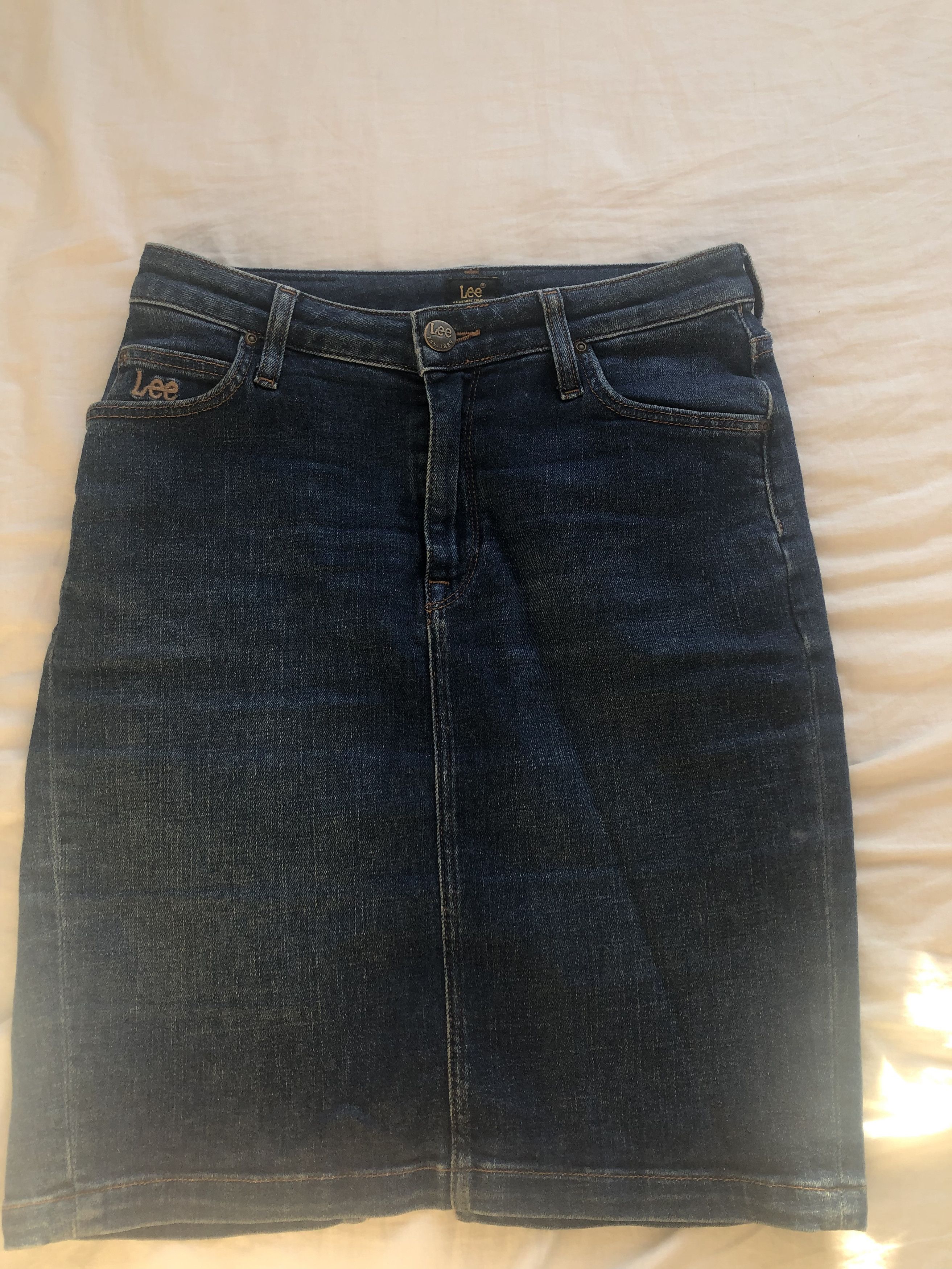Lee High Waist Skirt (Denim) - W(27) - Lee Size 27" / US 4 / IT 40 - 1 Thumbnail