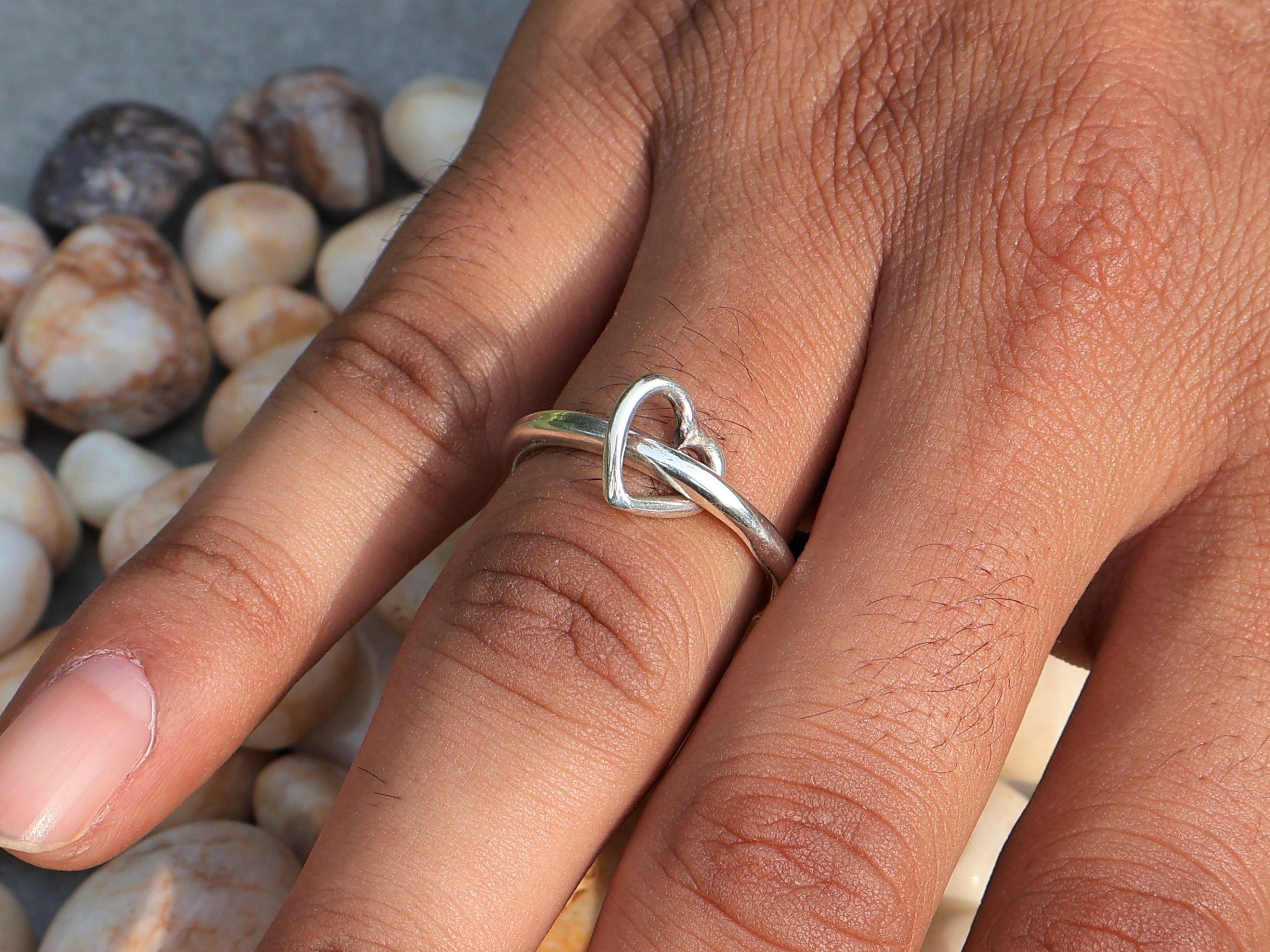 Handmade Heart Spinner Ring, 925 Silver Band, Handmade Women Jewelry Size ONE SIZE - 9 Thumbnail