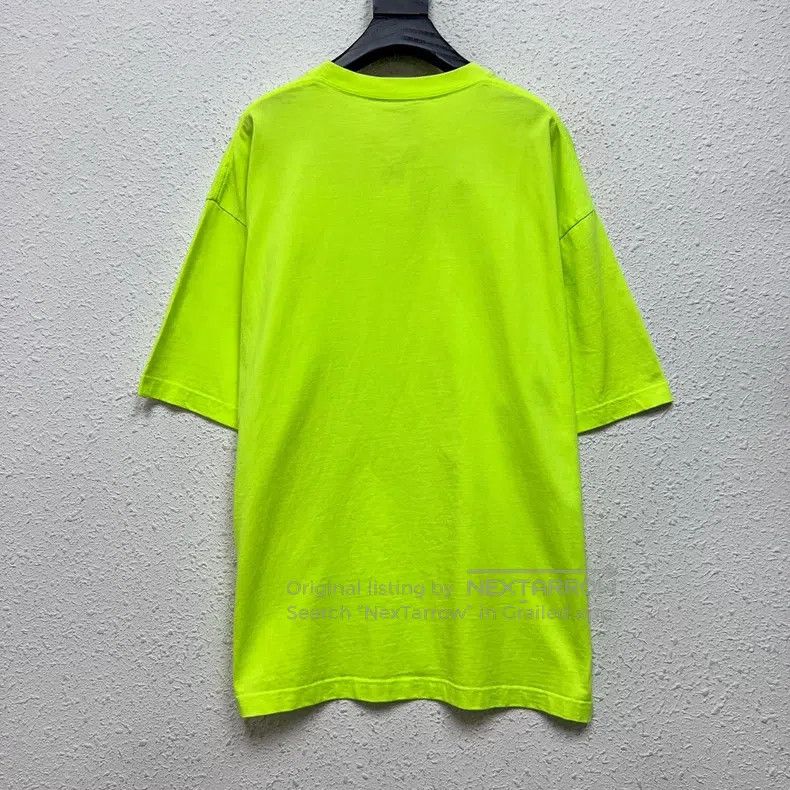 Balenciaga Balenciaga Double B Embroidery Logo Neon Yellow Short Slee Size US L / EU 52-54 / 3 - 2 Thumbnail