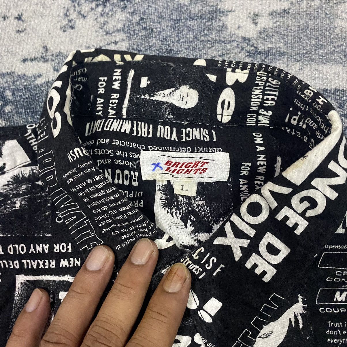 Japanese Brand × Vintage Vintage Brick Light NewSPaper Full Print Button Up Size US L / EU 52-54 / 3 - 4 Thumbnail