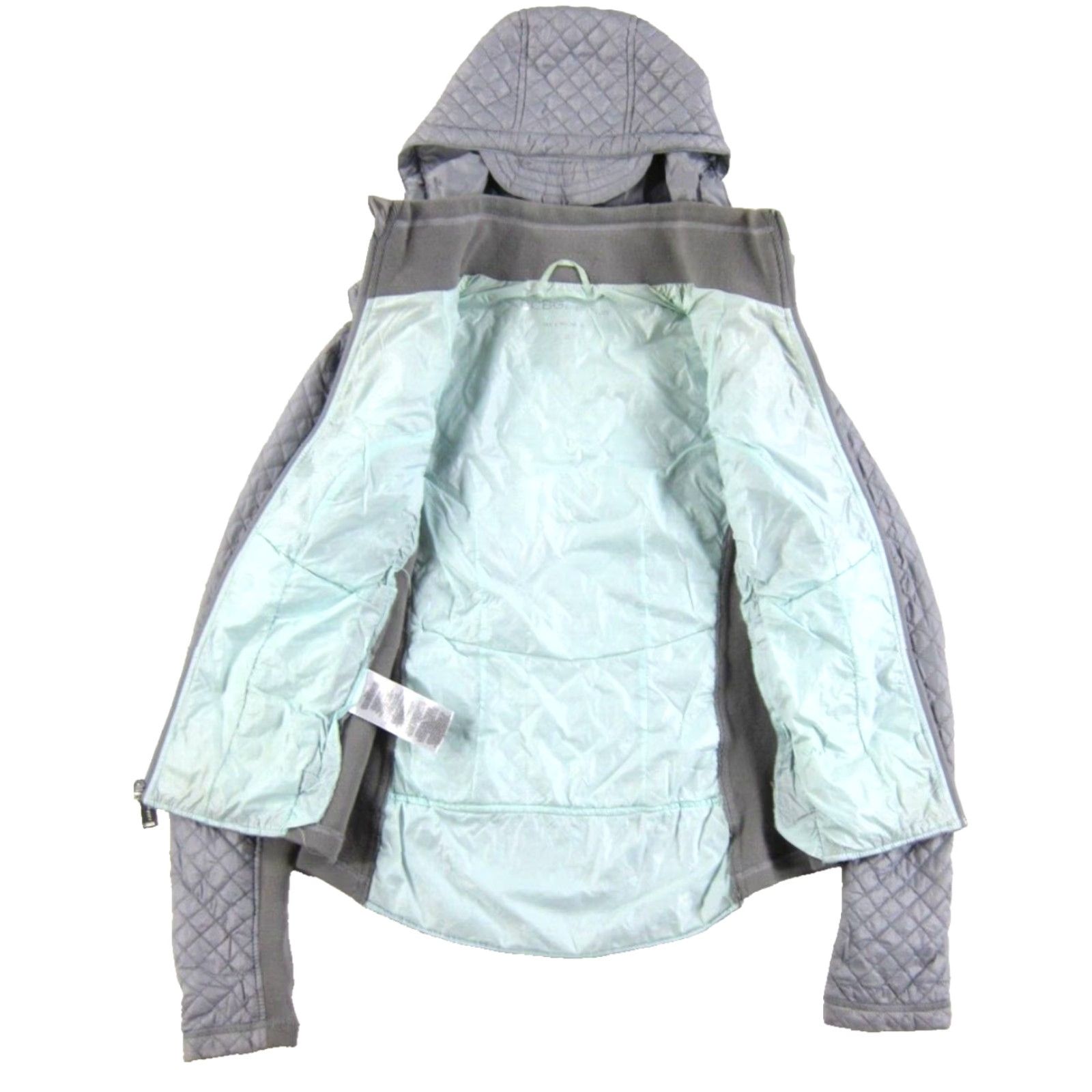 BCBGeneration BCBGeneration Nylon Smoke Grey Quilted Lightweight Full Zip Hooded Puff Jacket S Women Size S / US 4 / IT 40 - 6 Thumbnail
