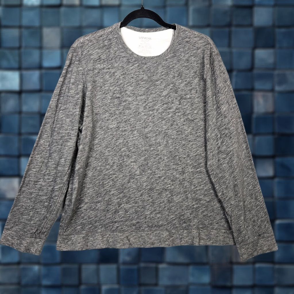 Vince Vince Sweatshirt Round Neck Lined Pullover 100% Cotton Gray Adult XL Mens Size US XL / EU 56 / 4 - 1 Thumbnail