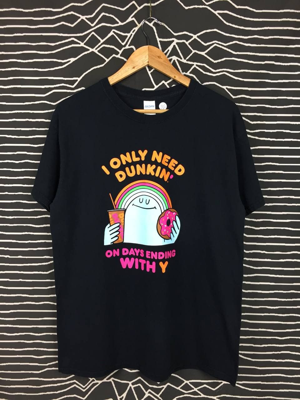 Gildan × Vintage Dunkin' Donuts I Only Need Dunkin' On Days Ending With Y Tee Size US L / EU 52-54 / 3 - 2 Thumbnail