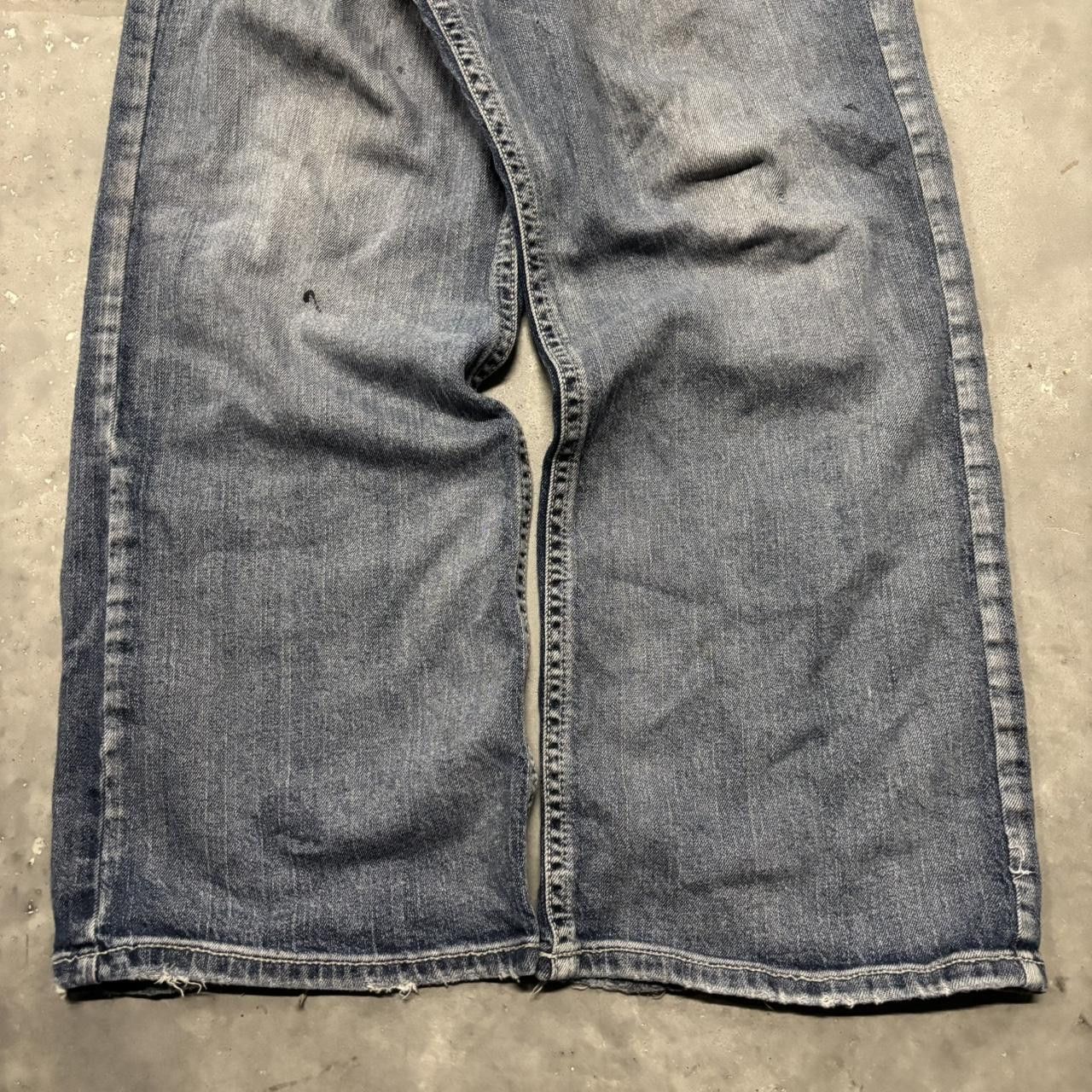 Japanese Brand × Vintage Crazy Vintage Y2K/2000s Baggy Grunge Dark Wash Skater Denim Jeans! Size US 38 / EU 54 - 6 Thumbnail