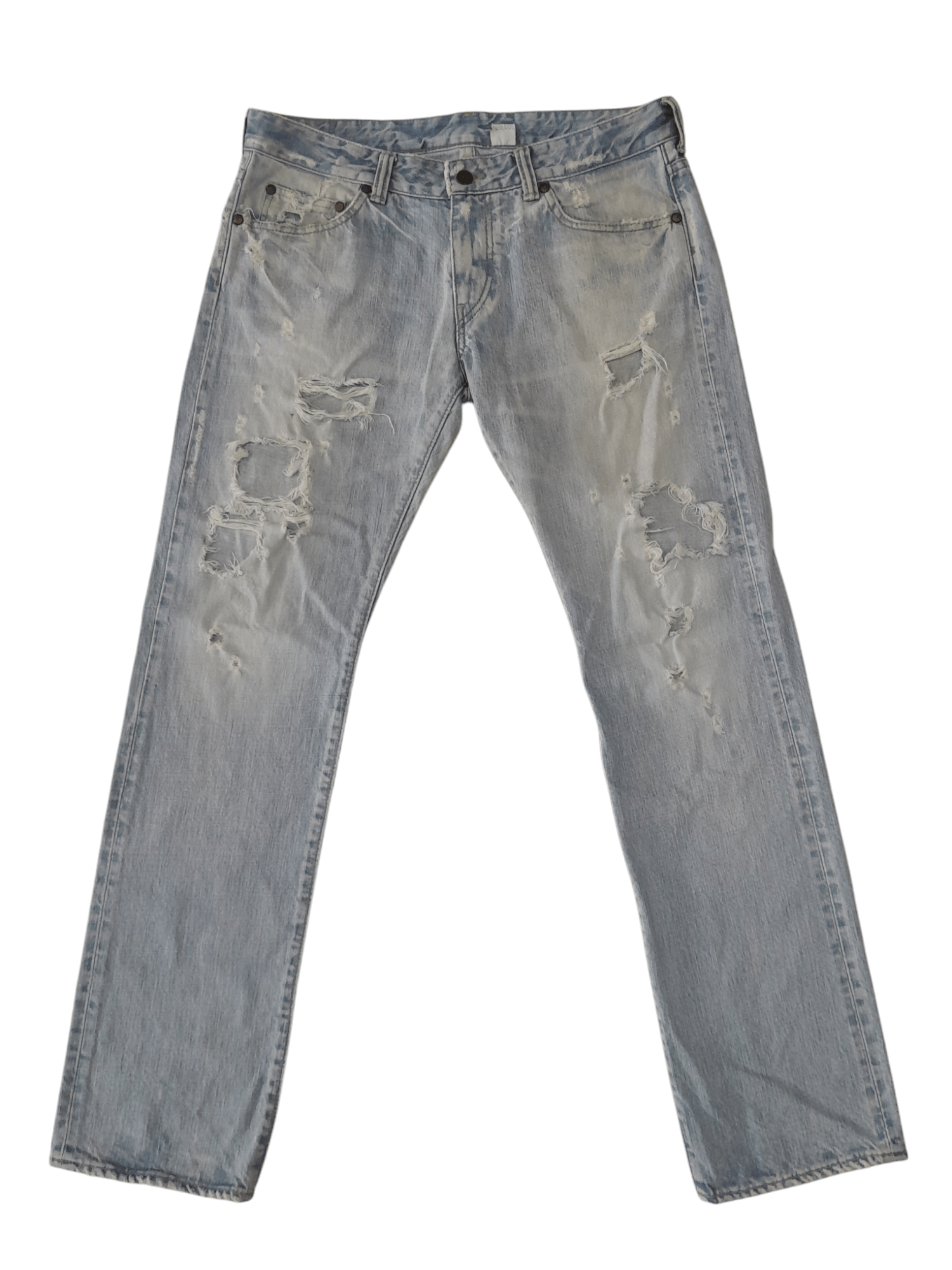 Designer × Japanese Brand Rivet & Blue Japan Denim Distressed (F406) Waist 33 Size US 33 - 1 Thumbnail