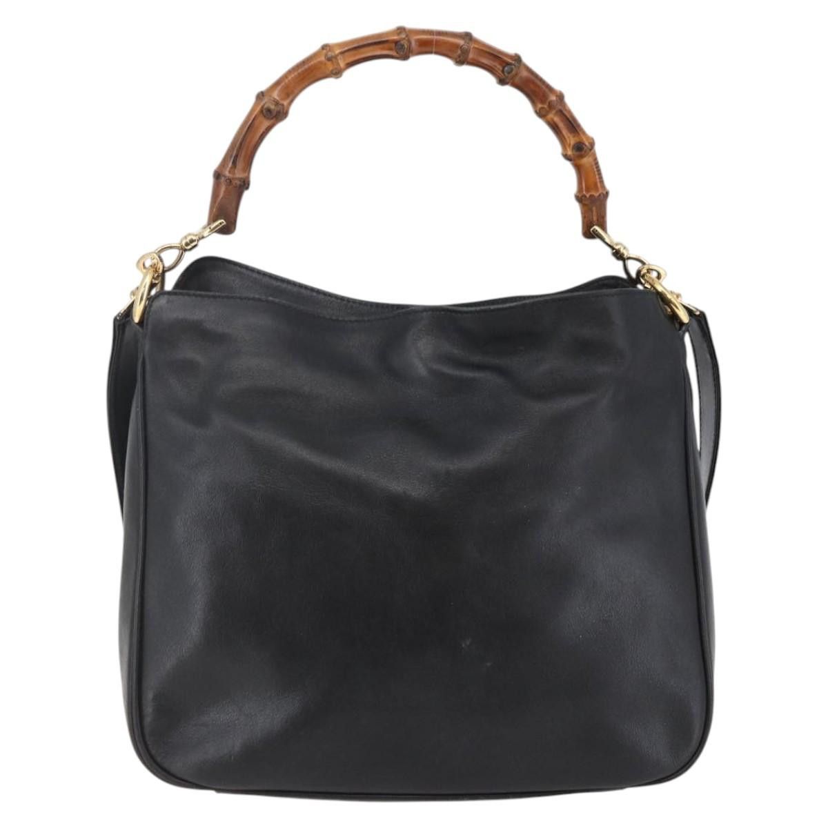Gucci GUCCI Bamboo Shoulder Bag Leather Black Gold 001 1705 001 Size ONE SIZE - 3 Thumbnail