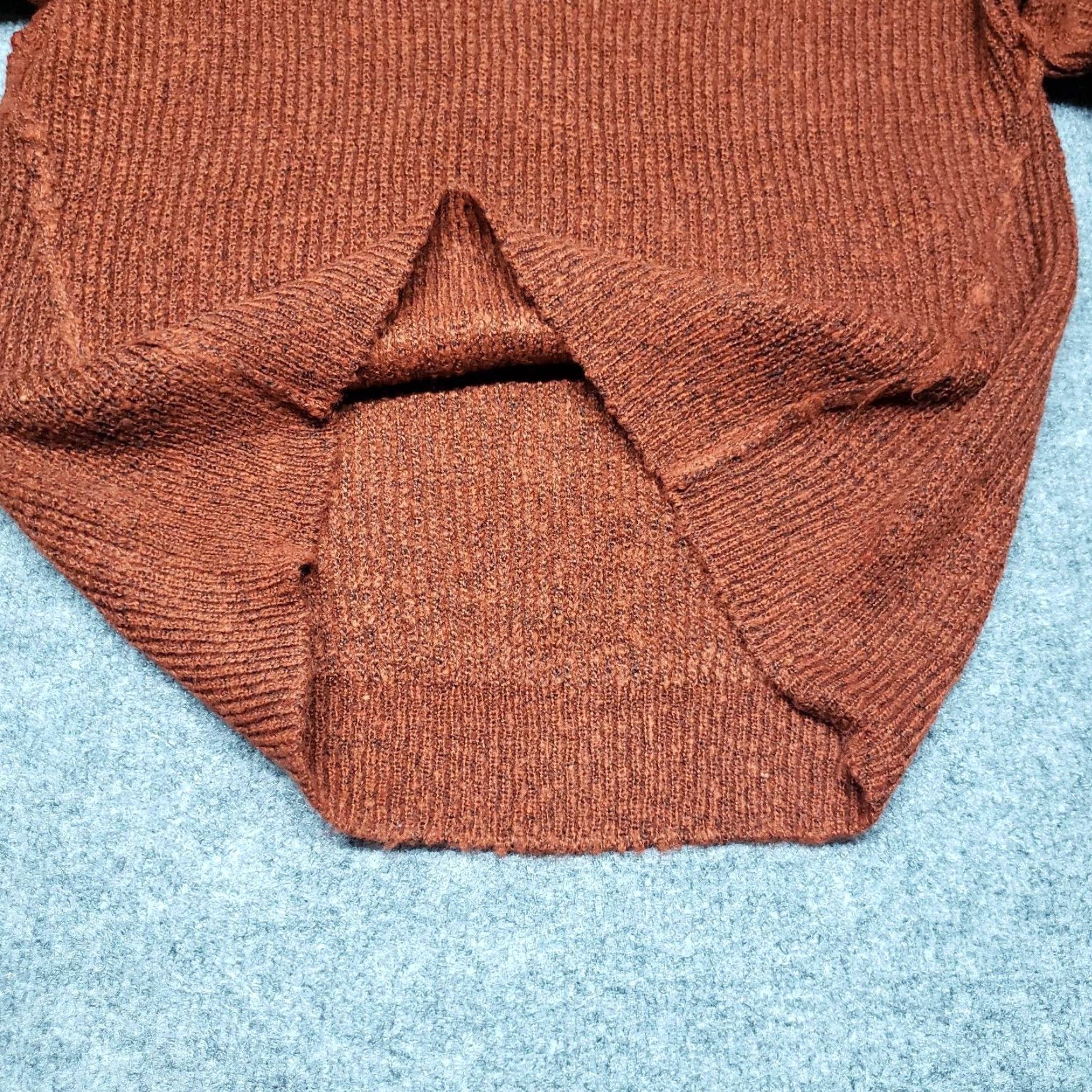 Vintage Rue21 Sweater Womens XS Rust Brown Pullover Long Sleeve V-Neck Knit New Size XS / US 0-2 / IT 36-38 - 6 Thumbnail