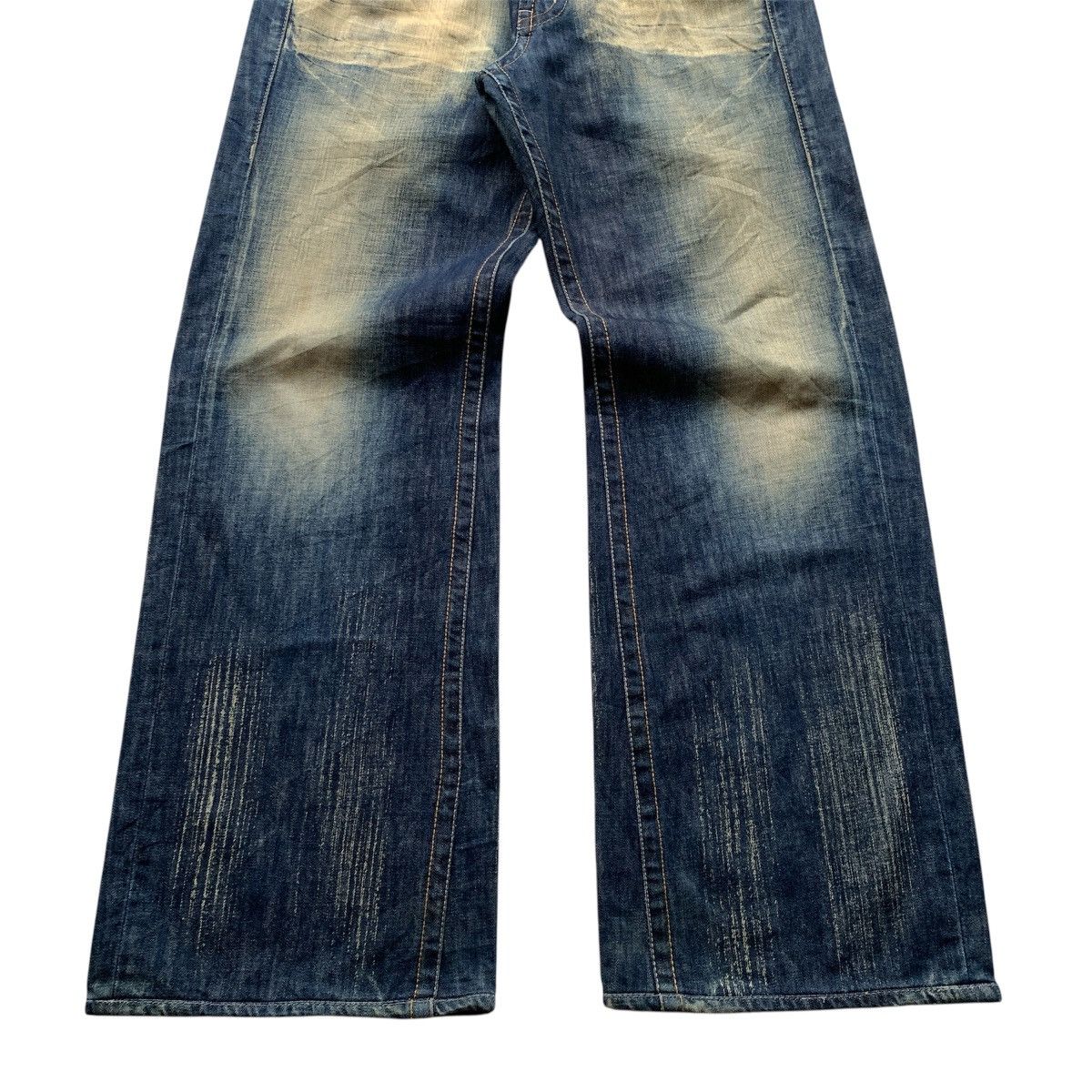Japanese Brand Buckaroo Snow Buck Baggy Faded Flare Denim Pants Size US 34 / EU 50 - 2 Thumbnail