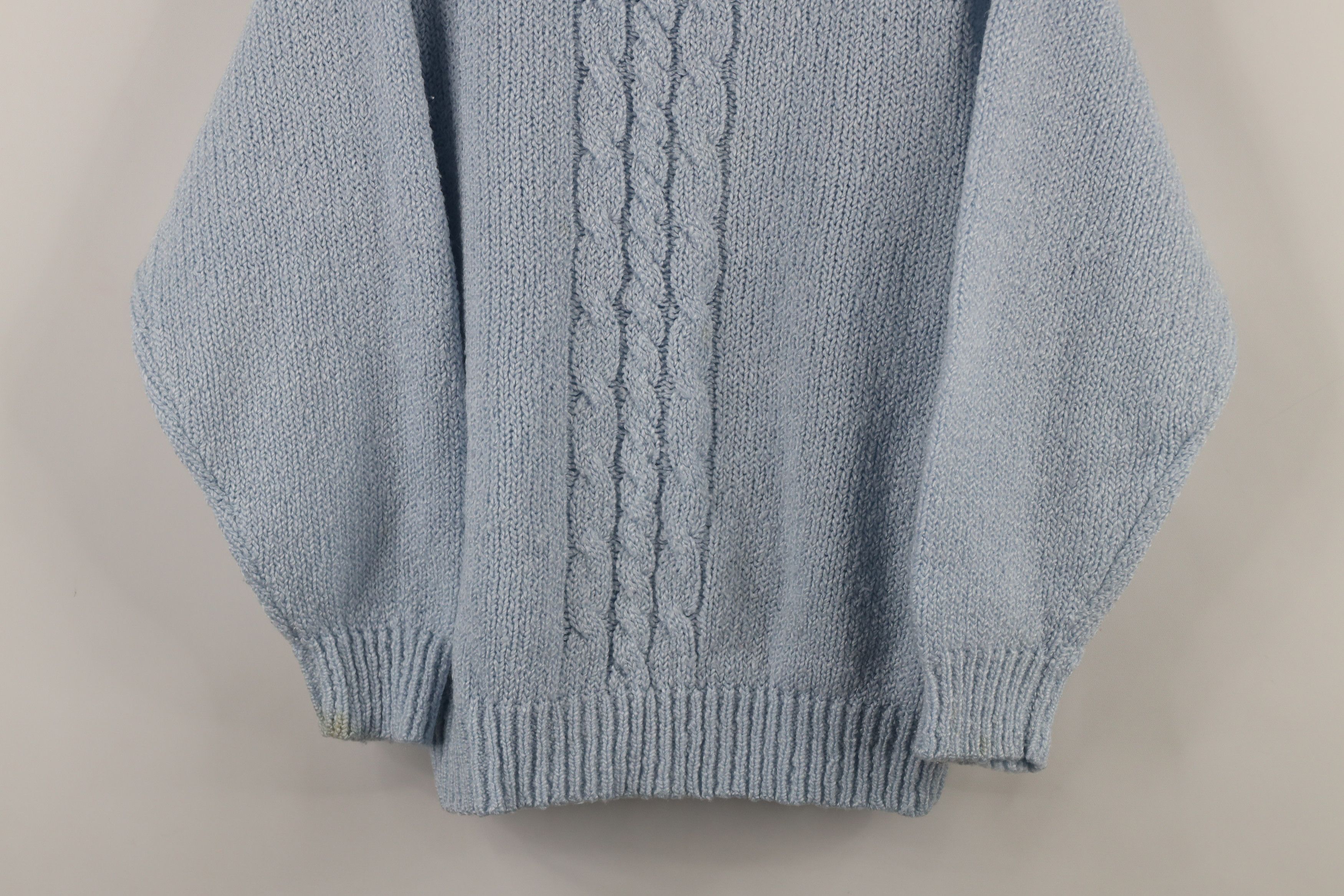 Vintage Vintage 90s Streetwear Chunky Cable Knit Mock Neck Sweater Size L / US 10 / IT 46 - 3 Thumbnail