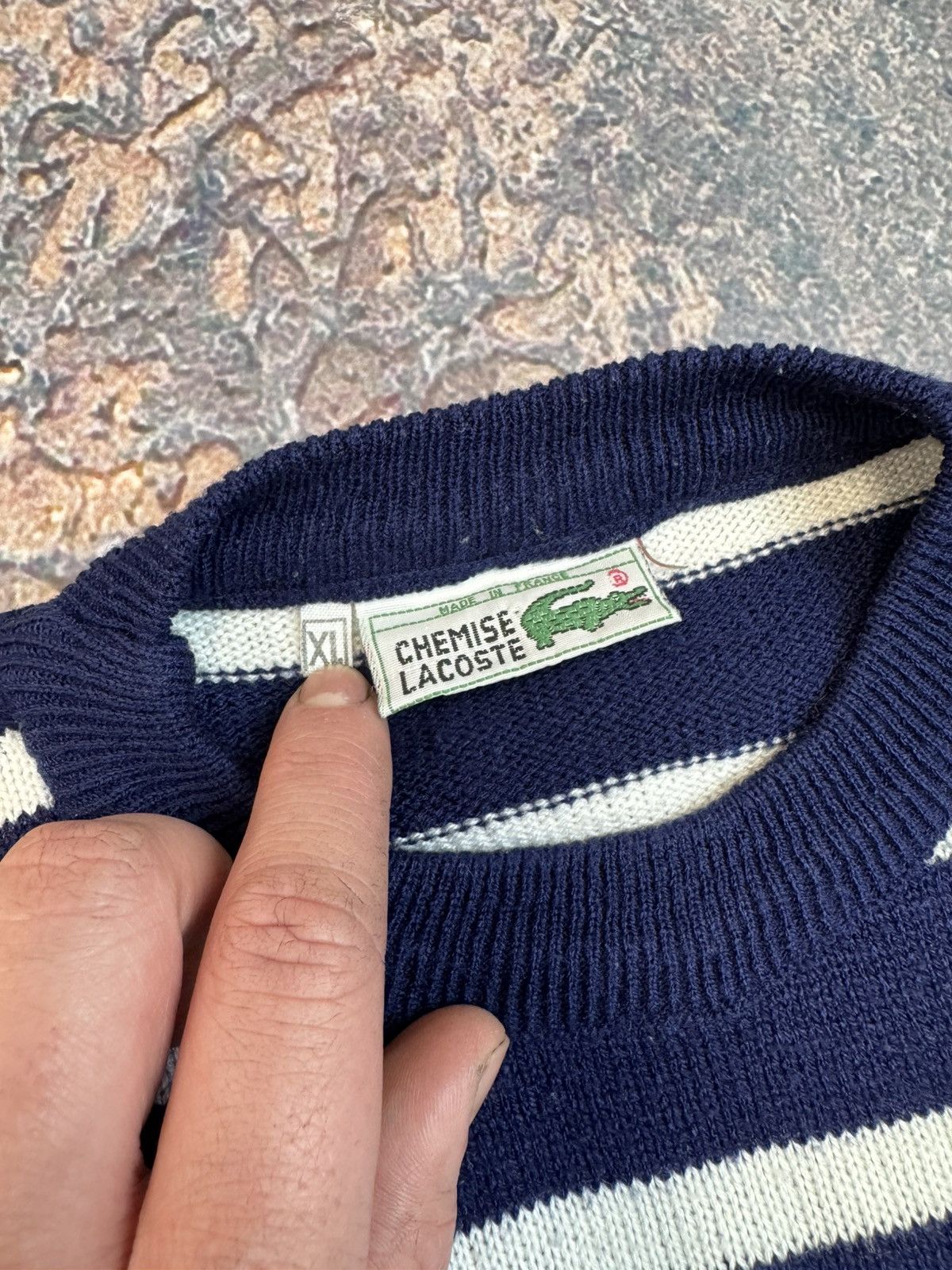 Lacoste Lacoste embroired tennis sweater made France vintage Size US XL / EU 56 / 4 - 12 Thumbnail