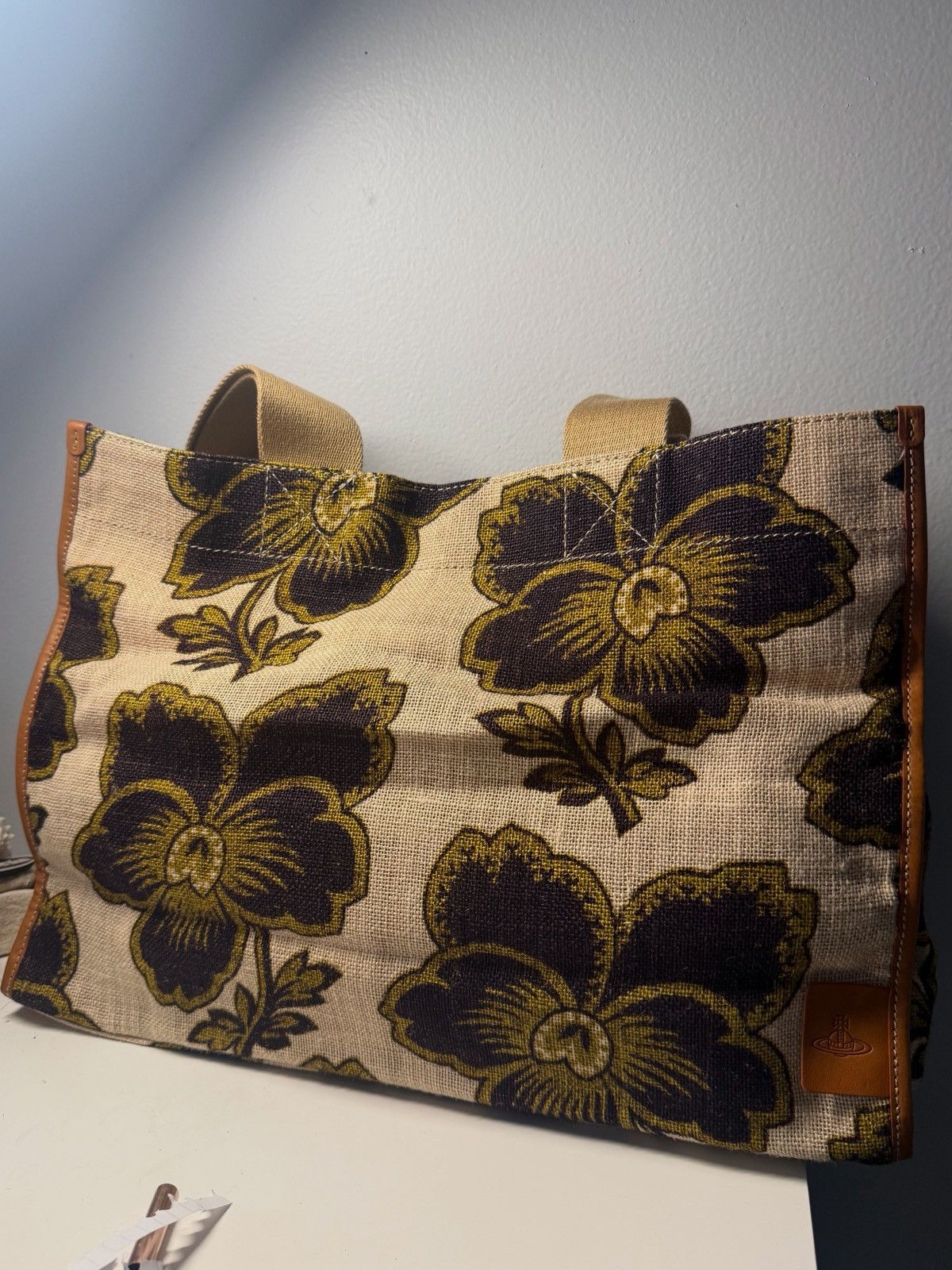 Vivienne Westwood Vivienne Westwood Brown Floral Tote Bag Size ONE SIZE - 1 Thumbnail