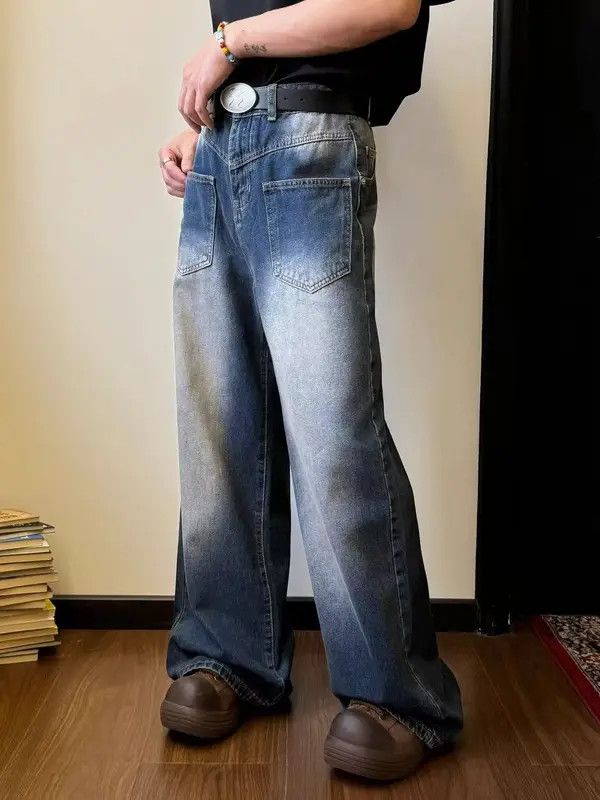 Japanese Brand Blue washed vintage stitching distressed jeans y2k Size US 32 / EU 48 - 7 Thumbnail
