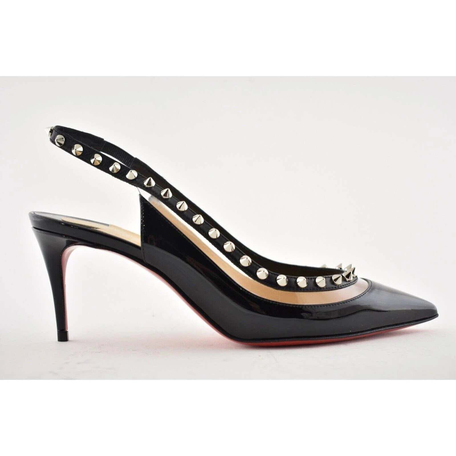 Christian Louboutin Christian Louboutin Brigadine 70 Black Patent PVC Slingback Size US 6 / IT 36 - 2 Thumbnail