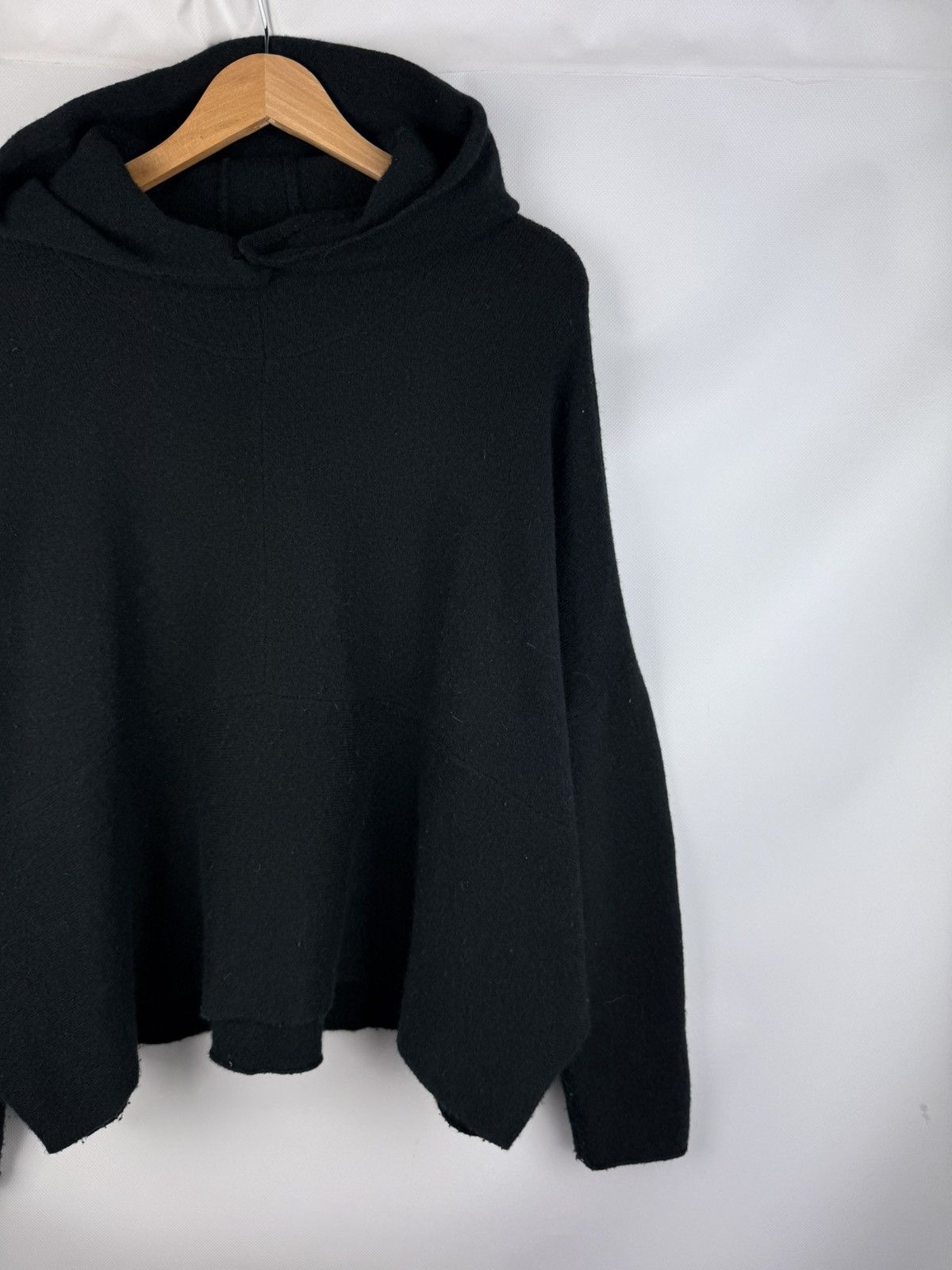 Rundholz Avant-Garde Lagenlook Oversized Wool Hooded Sweater Pullover Size S / US 4 / IT 40 - 3 Thumbnail