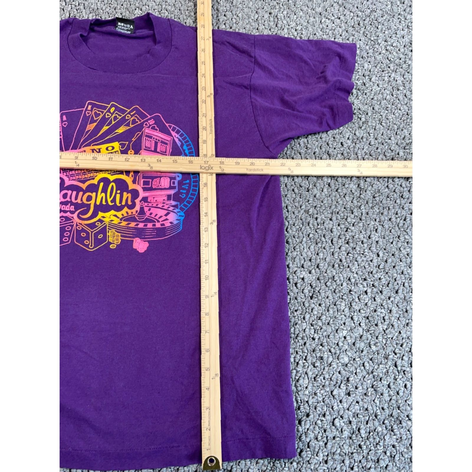 Vintage VTG Laughlin Nevada T-Shirt Mens XL Purple 50/50 Glitter Single Stitch Screen Stars 50/50 90s City Retro Graphic Print VINTAGE Size US XL / EU 56 / 4 - 5 Thumbnail