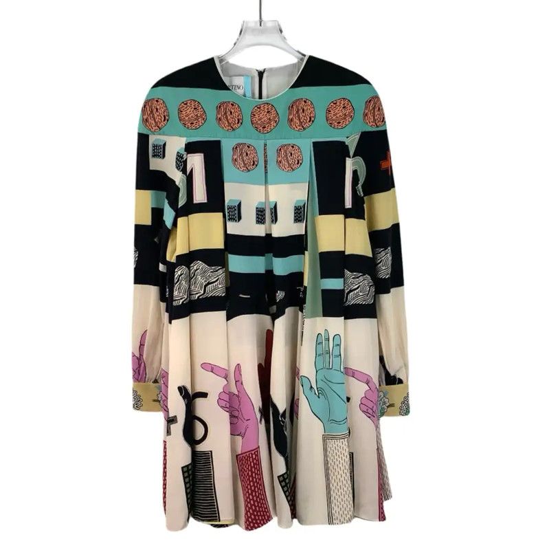 Valentino Valentino Multicolor Silk Dress for Women 0089 Size M / US 6-8 / IT 42-44 - 1 Thumbnail