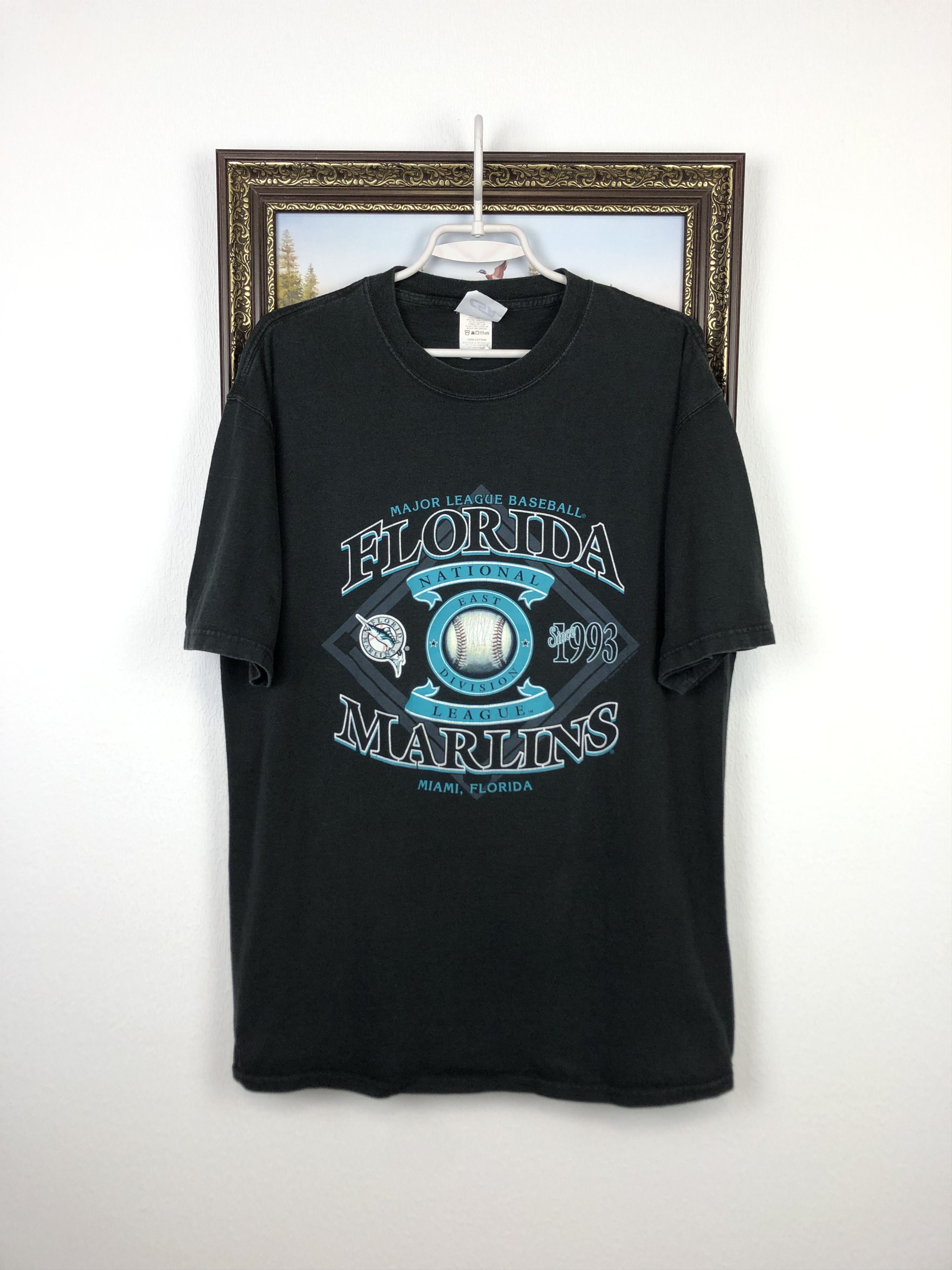 Vintage Vintage 90's Florida Marling MLB Shirt Over Print Tee Size US L / EU 52-54 / 3 - 1 Thumbnail
