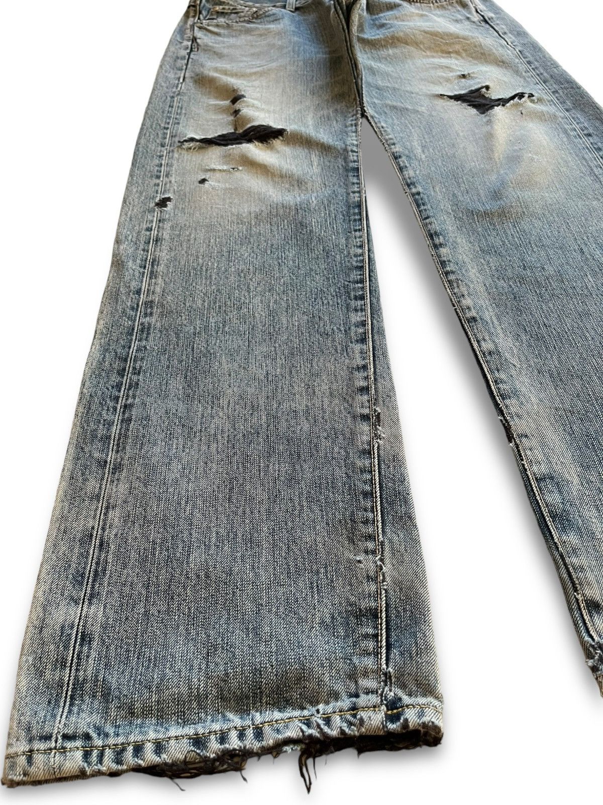Edwin Vintage Japanese Edwin Blue Wash Distressed Baggy Jeans Size US 32 / EU 48 - 6 Thumbnail