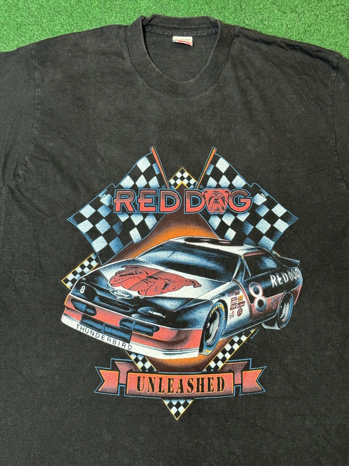 Fruit Of The Loom × Vintage Vintage 90s Red Dog Nascar Baddest In The Pit Mosh T Shirt Size US L / EU 52-54 / 3 - 2 Thumbnail