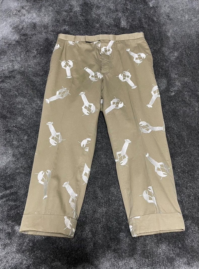 Thom Browne Thom Browne size3 Dragonfly embroidered khaki trousers Size 38S - 1 Thumbnail