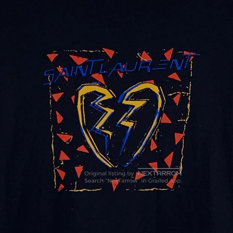 Saint Laurent Paris Saint Laurent Paris Black Heartbreak Love Heart Printed Co Size US L / EU 52-54 / 3 - 4 Thumbnail