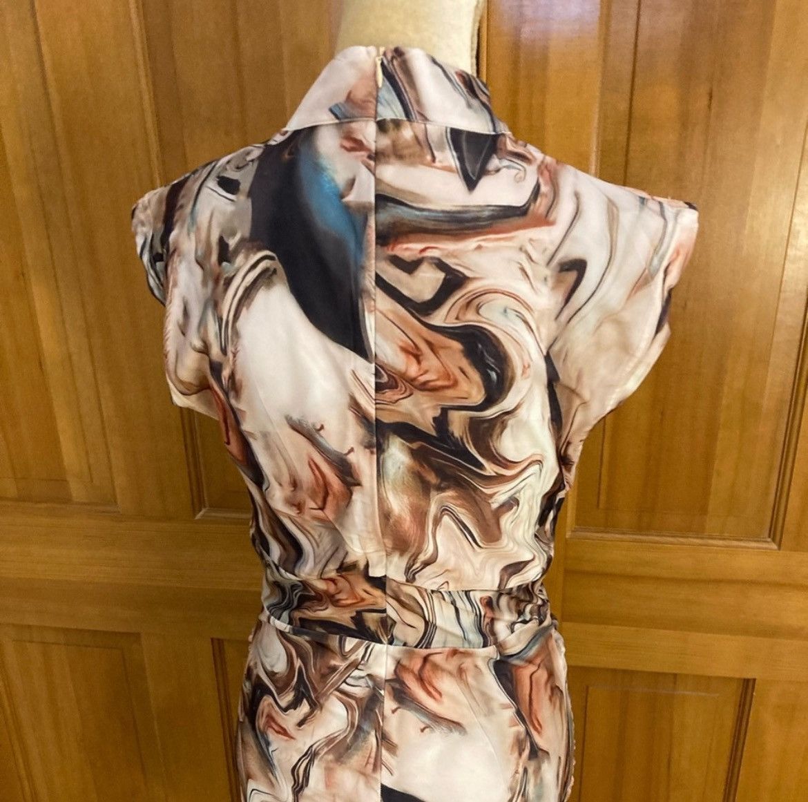 Designer × Other NWT , Lavishly Paris Marble Ruched Designer Dress Size S / US 4 / IT 40 - 3 Thumbnail