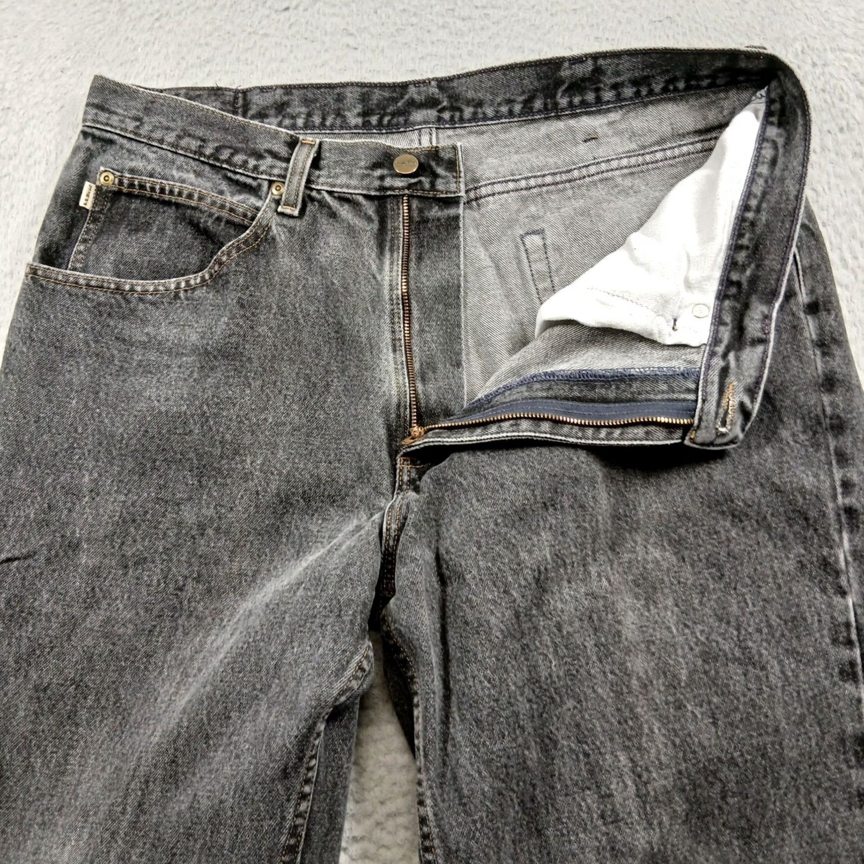 Vintage L.L. Bean Double L Classic Fit Black Faded Denim Jeans 36x36 Size US 36 / EU 52 - 7 Thumbnail