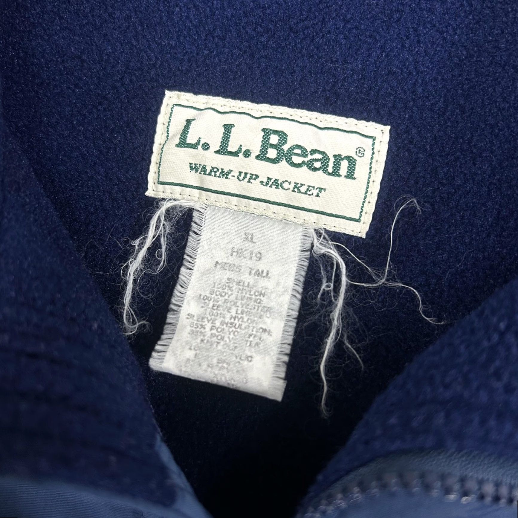 Vintage VINTAGE L.L. Bean Warm-Up Jacket Mens XLT Blue Nylon Fleece Lined Bomber 90s Size US XL / EU 56 / 4 - 4 Thumbnail