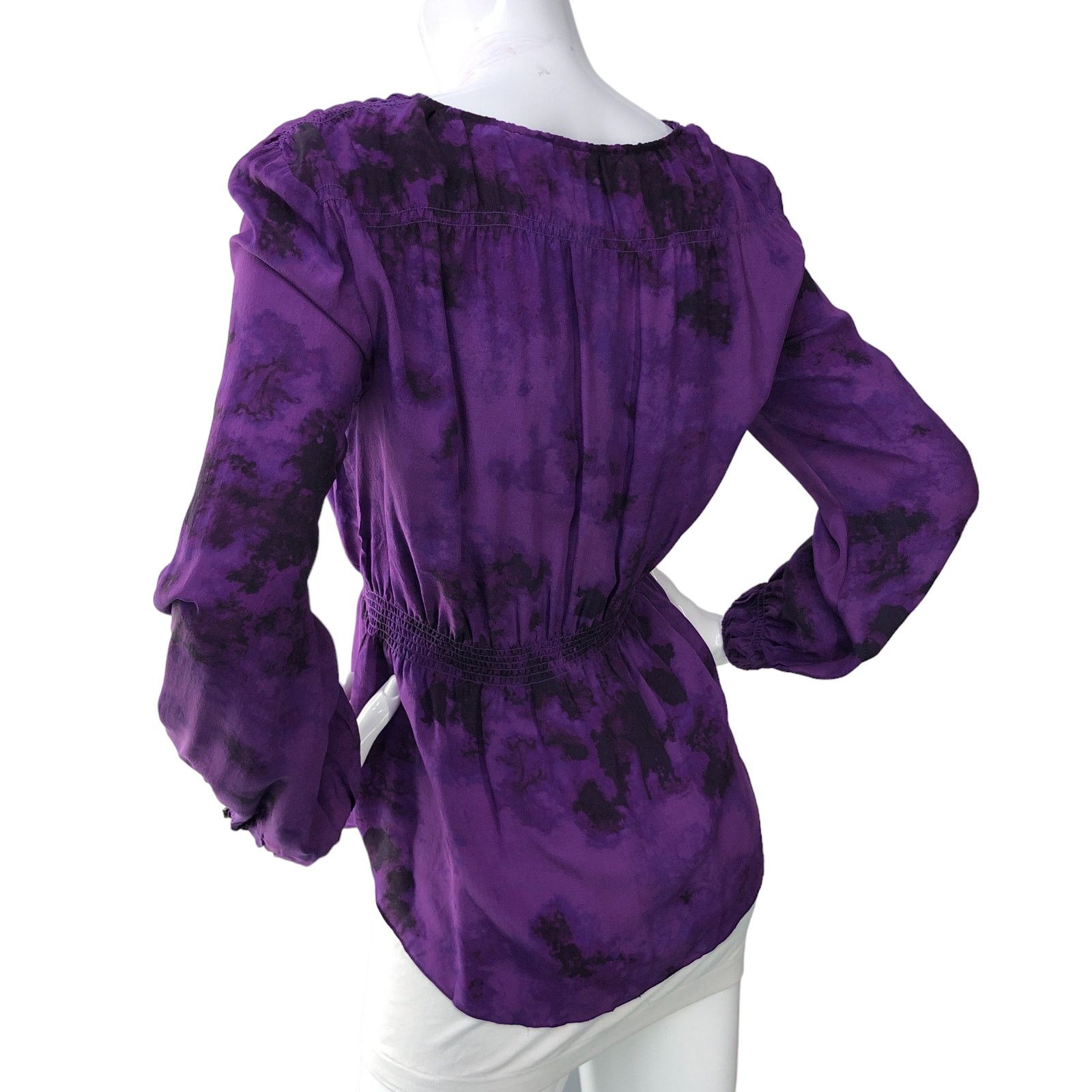 Rebecca Taylor Rebecca Taylor Size 6 Blouse Silk V Neck Balloon Sleeve Size M / US 6-8 / IT 42-44 - 6 Thumbnail