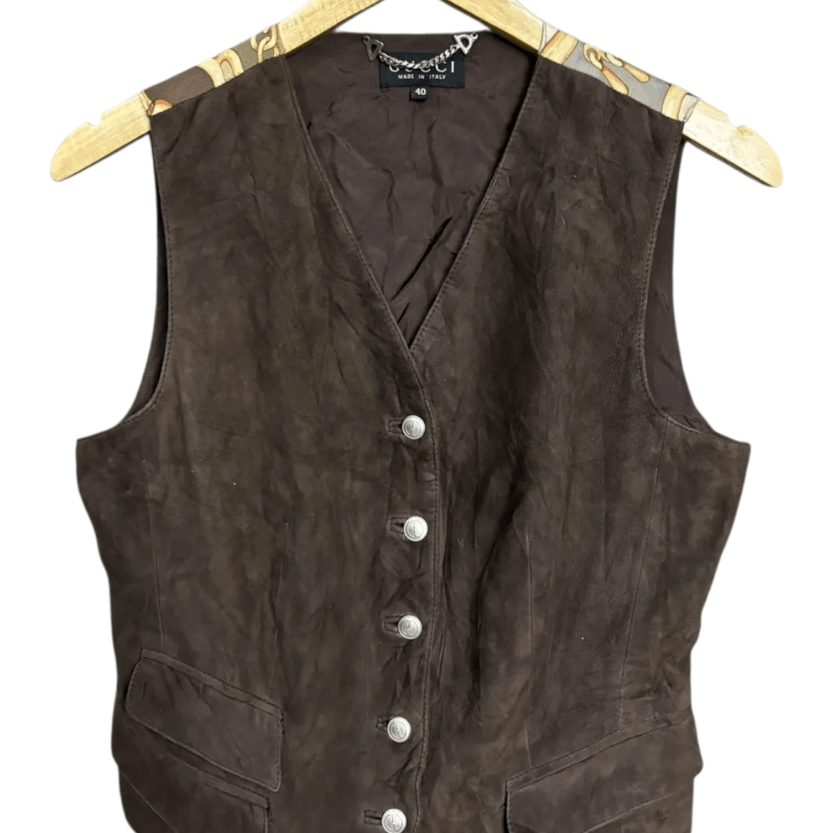 Gucci Vintage Gucci by Tom Ford Leather Silk Vest Size S / US 4 / IT 40 - 4 Thumbnail
