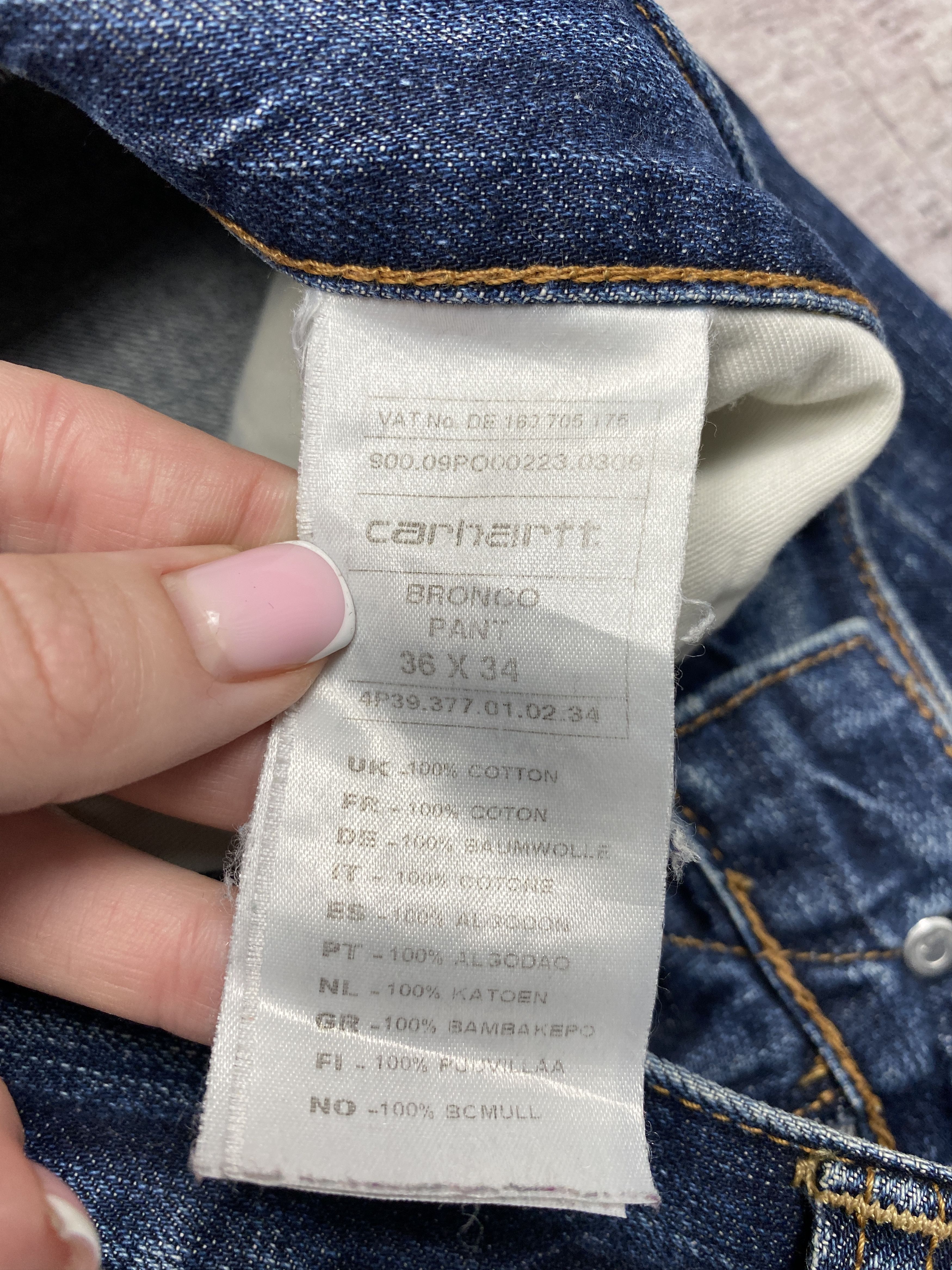 Carhartt × Vintage Carhartt Vintage Mens Bronco Denim Pants Jeans Size US 36 / EU 52 - 9 Thumbnail