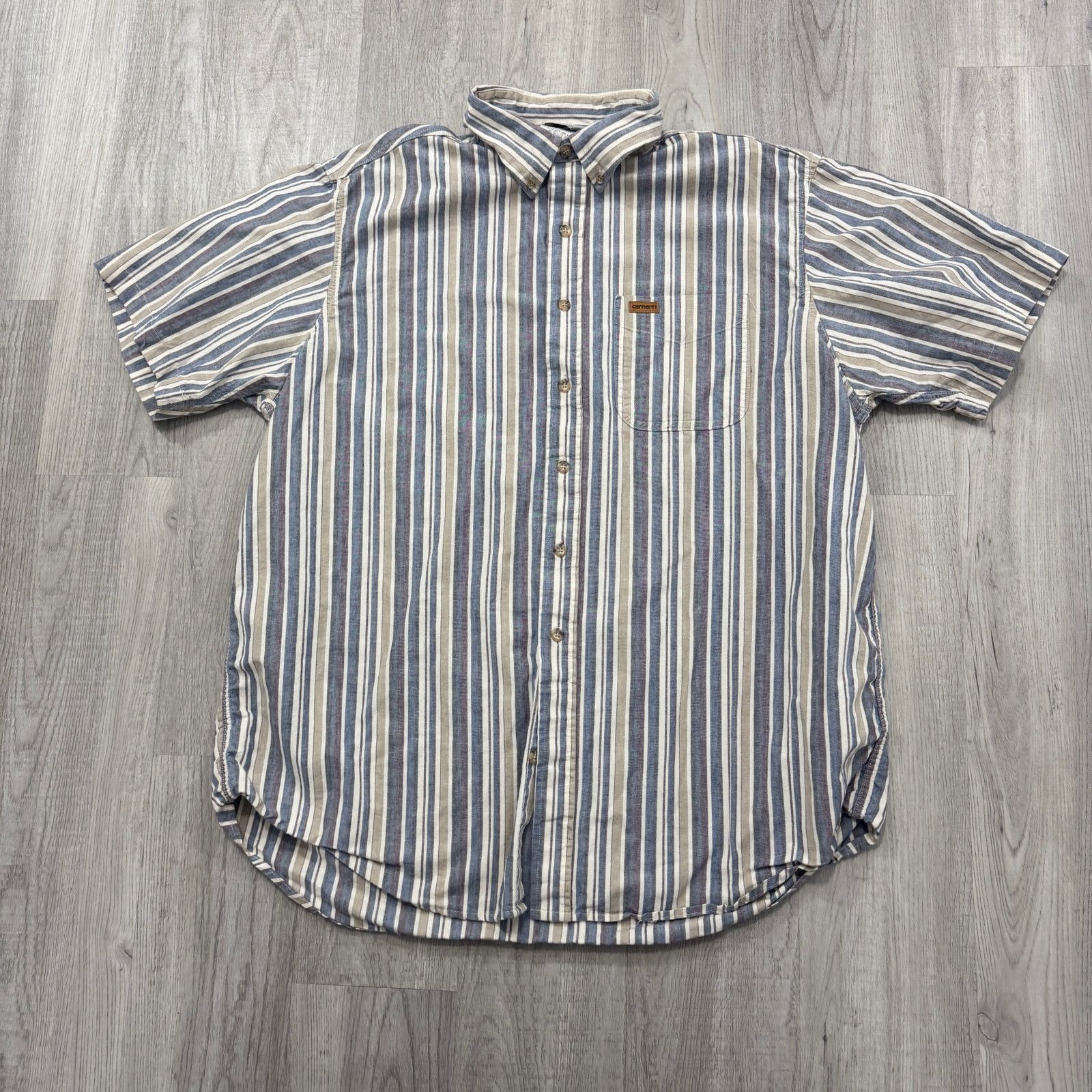 Carhartt Vintage Carhartt Short Sleeve Striped Shirt Men's XL 90s Size US XL / EU 56 / 4 - 2 Thumbnail