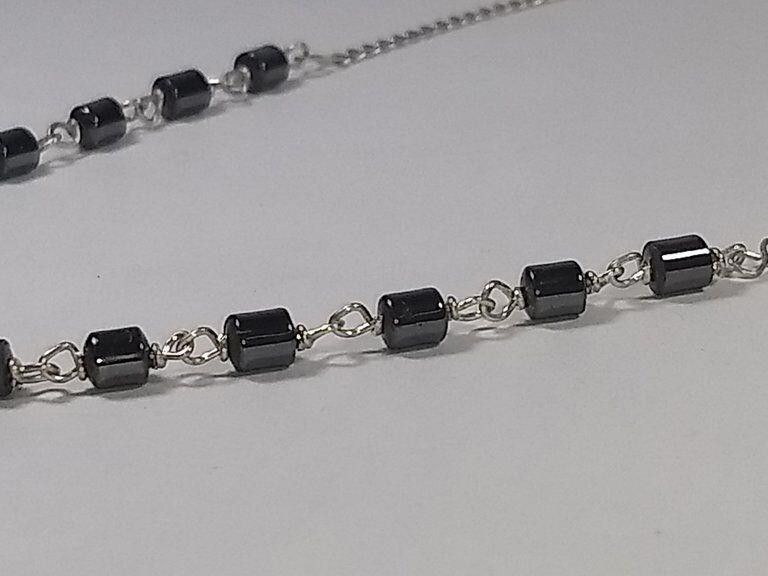 Handmade Mexican Handmade Sterling Silver Hematite Bead Necklace Size ONE SIZE - 5 Thumbnail