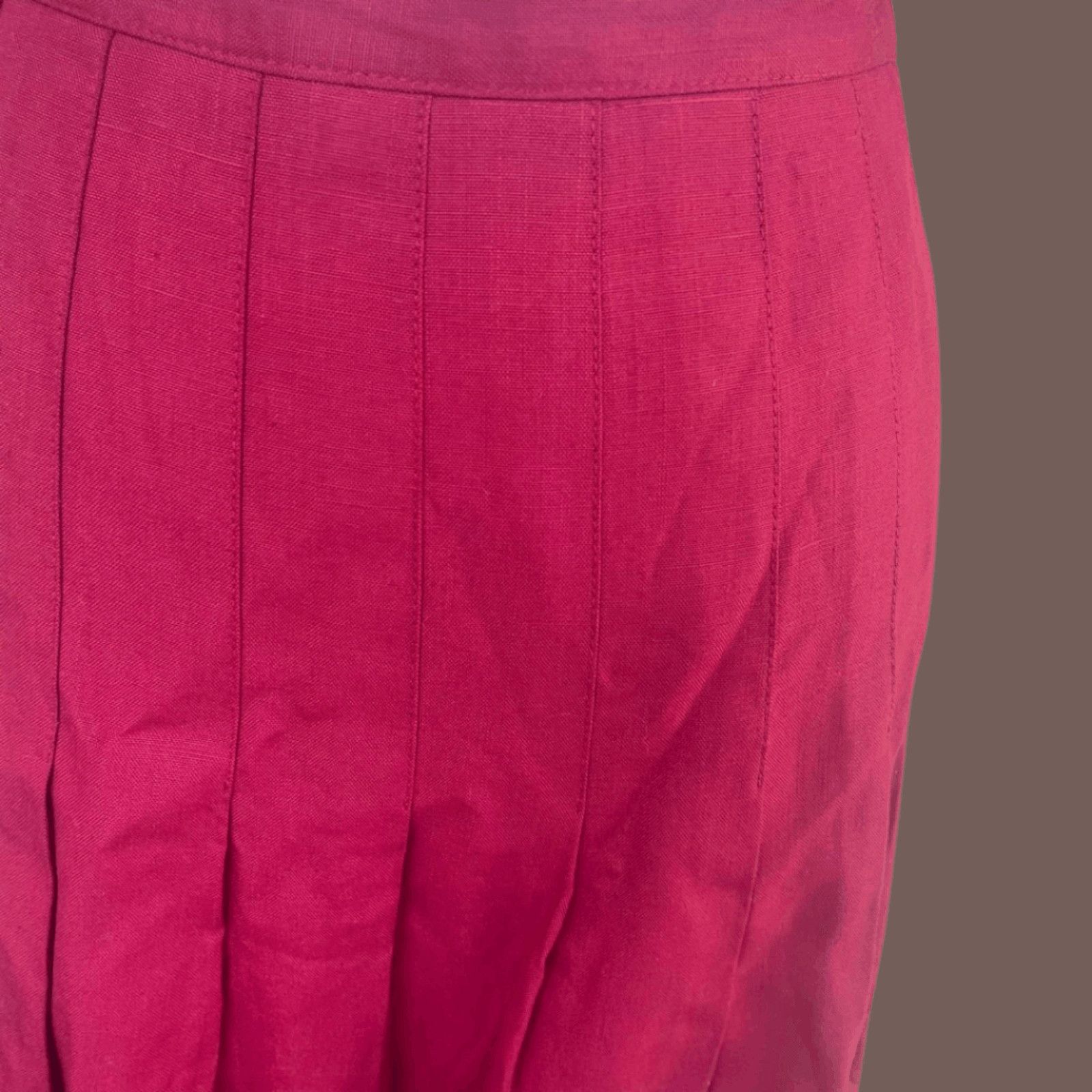 Vintage VTG Pleated Skirt | Red High Waist USA | 90s Academia Size 34" / US 12 / IT 48 - 5 Thumbnail